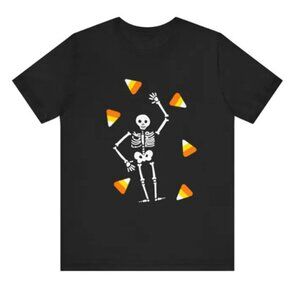 Slightly Subtle Halloween Skeleton Candy T-Shirt – Spooky Seasonal Graphic Tee